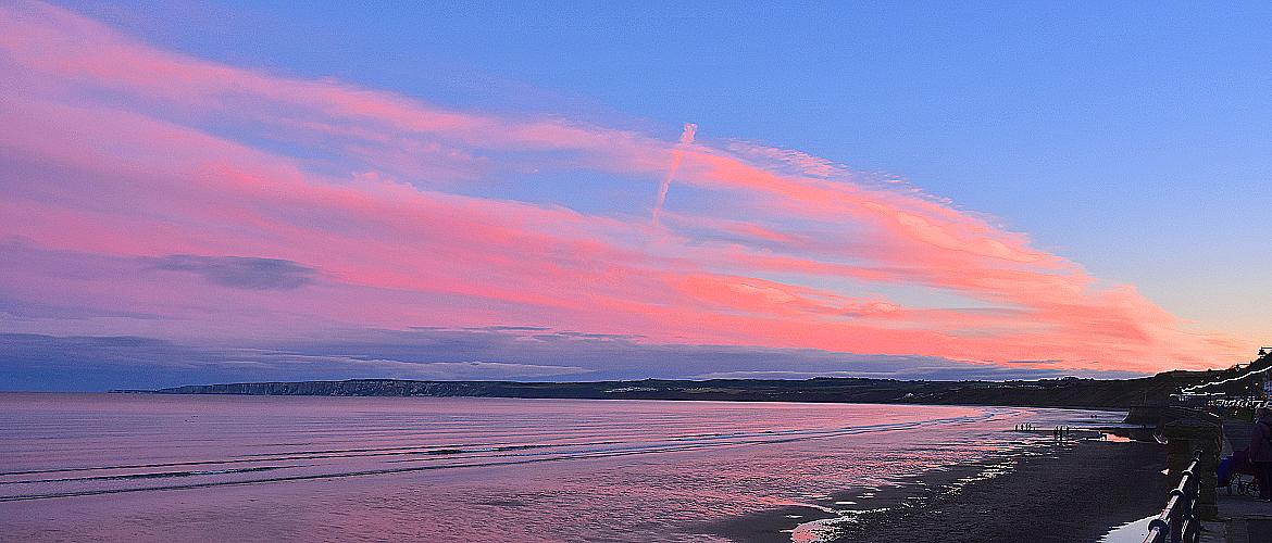 Filey Bay at sunset