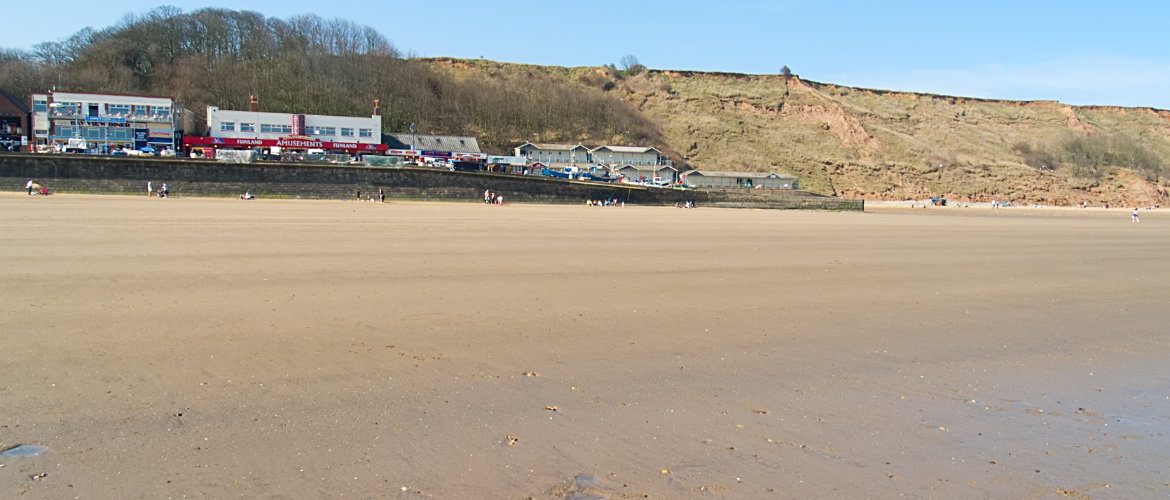 Filey Beach in front of the coble landing