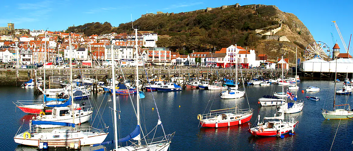 Scarborough harbour and castle wall