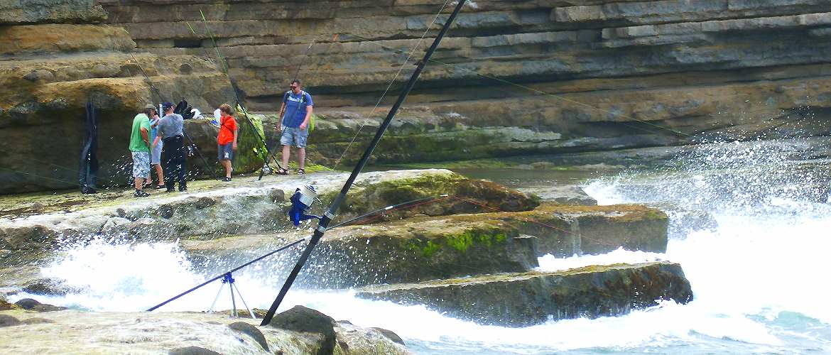 Filey Brig Fishing at the back of the Brig