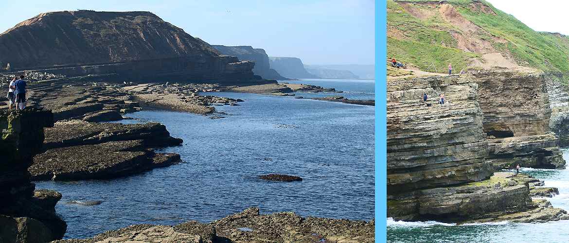 Filey Brig: pictures end and back looking to Scarborough.